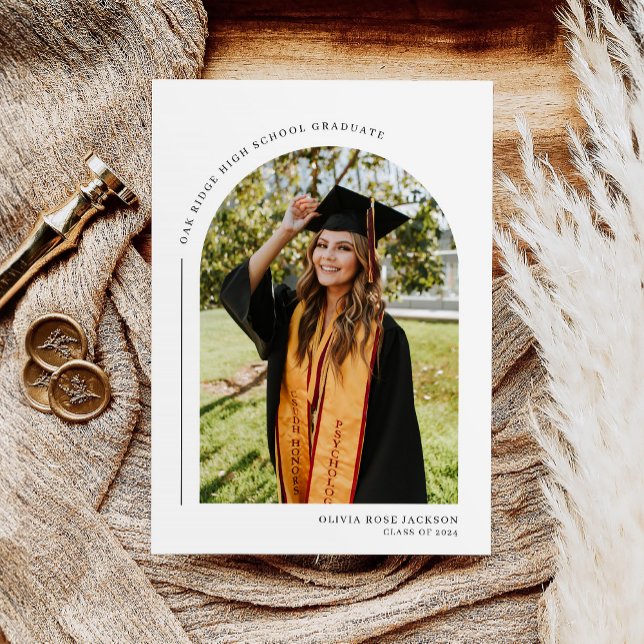 Modern Boho Arch Photo Graduation Announcement (Creator Uploaded)