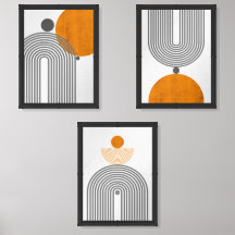 Modern Boho Arch Print – Retro Sun Geometric