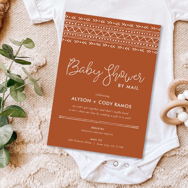 Modern Boho Baby Shower by Mail Invitation (Creator Uploaded)