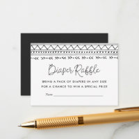 Modern Boho Baby Shower Diaper Raffle