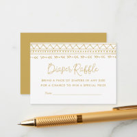 Modern Boho Baby Shower Diaper Raffle