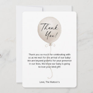 Modern Boho Balloon Baby Shower Thank You Card