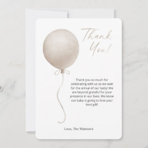 Modern Boho Balloon Baby Shower Thank You Card