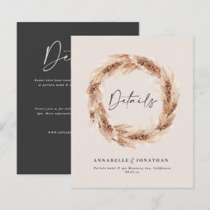 Modern boho barn pampas grass wedding details teal