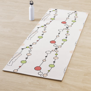 Modern Boho Beads and Feathers Yoga Mat