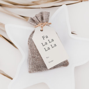 Modern Boho Beige Fa La La La La To and From Gift Tags