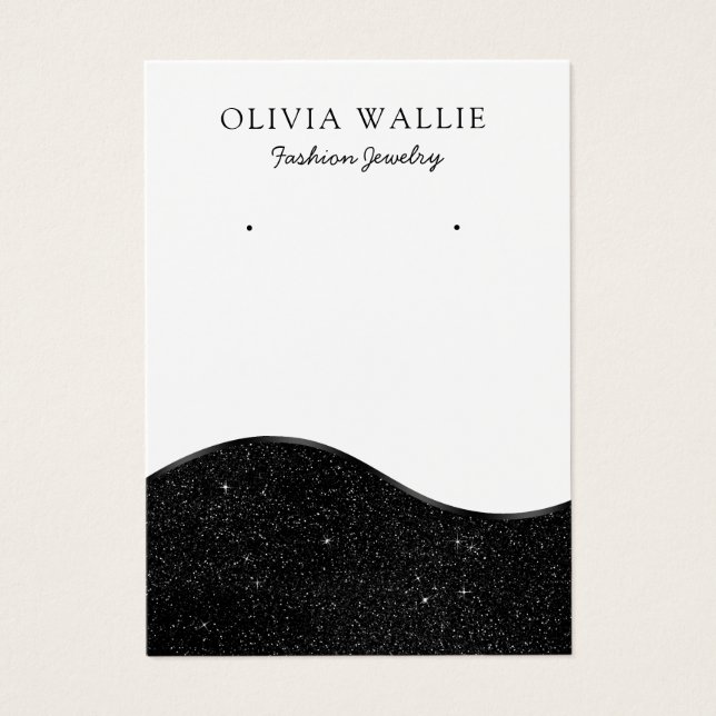 Modern Boho Black and white earring display card (Front)