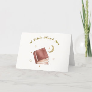 Modern Boho Book Moon Star Baby Shower  Thank You Card
