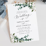 Modern Boho Botanical Greenery Wedding Invitation<br><div class="desc">This elegant Rustic Greenery collection features mixed watercolor greenery botanicals,  modern calligraphy script paired with a classy serif font in black and a custom monogram on the back. Matching items available.</div>