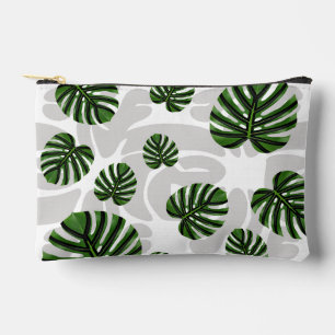 Modern Boho Botanical Leaves Pattern Accessory Pouch