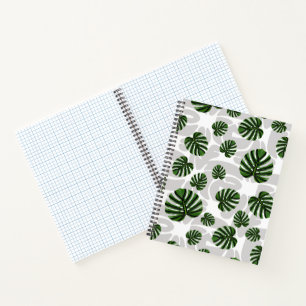 Modern Boho Botanical Leaves Pattern Notebook