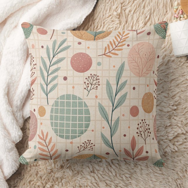 Modern Boho Botanical | Minimalist & Geometric Cushion (Blanket)