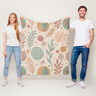 Modern Boho Botanical   Minimalist & Geometric Fleece Blanket