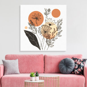 Modern Boho Botanical Wildflower Gallery Wrap Canv Canvas Print