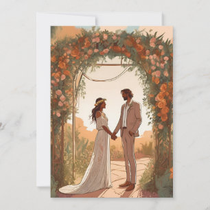 modern boho chic fall save the date cards