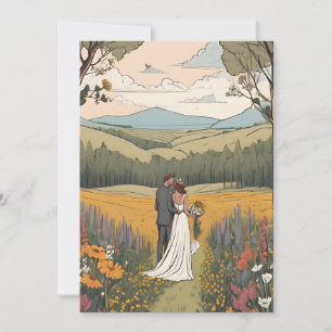 modern boho chic fall save the date cards