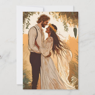 modern boho chic fall save the date cards