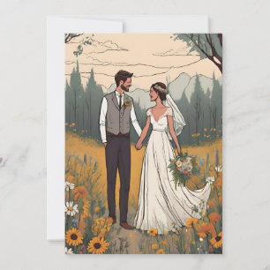modern boho chic fall save the date cards