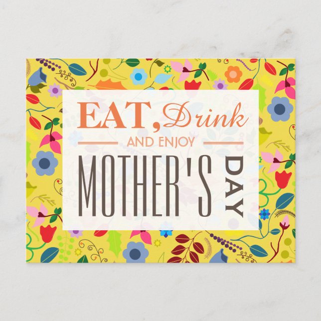 Modern Boho Chic Floral Mother's Day Postcard (Front)