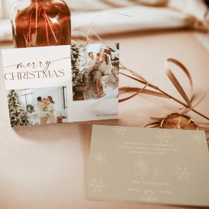 Modern Boho Christmas Card Terracotta Holiday