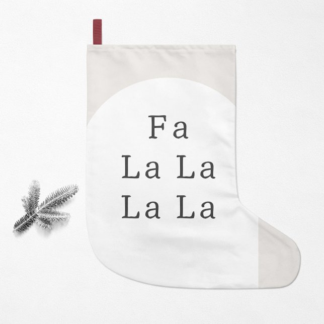 Modern Boho Christmas FA LA LA Small Christmas Stocking (Creator Uploaded)