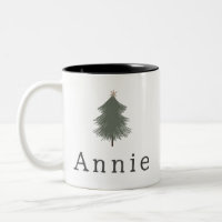 Modern Boho Christmas Tree With Name Coffee Mug