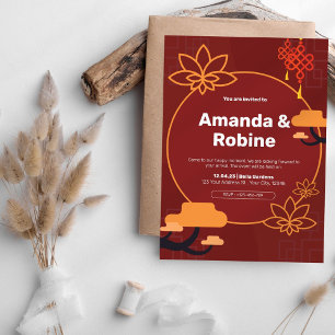 Modern Boho Circle Wedding Invitation