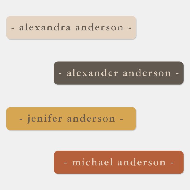 Modern Boho Colour Pallet Waterproof Name (Group)