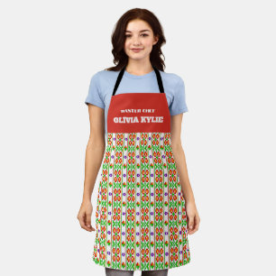 Modern Boho Cross Stitch Seamless Folk Pattern Apron