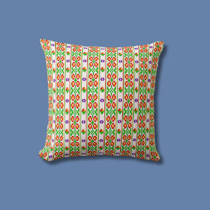 Modern Boho Cross Stitch Seamless Folk Pattern Cushion
