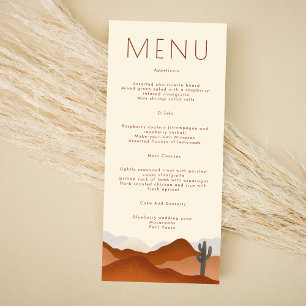 Modern Boho Desert Cactus Wedding Menu