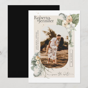 Modern Boho Desert Floral Photo Save the Date