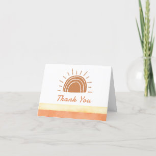 Modern Boho Desert Here Comes The Son Baby Shower Thank You Card