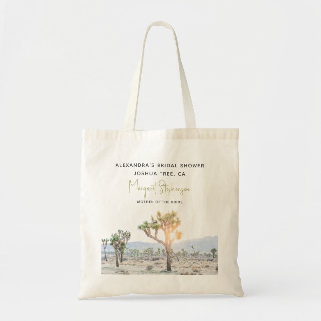Modern Boho Desert Joshua Tree Bridal Shower Favou Tote Bag (Front)