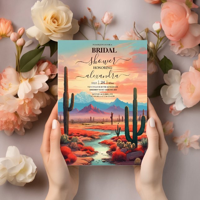Modern Boho Desert Mountain Bridal Shower Invitation (Creator Uploaded)