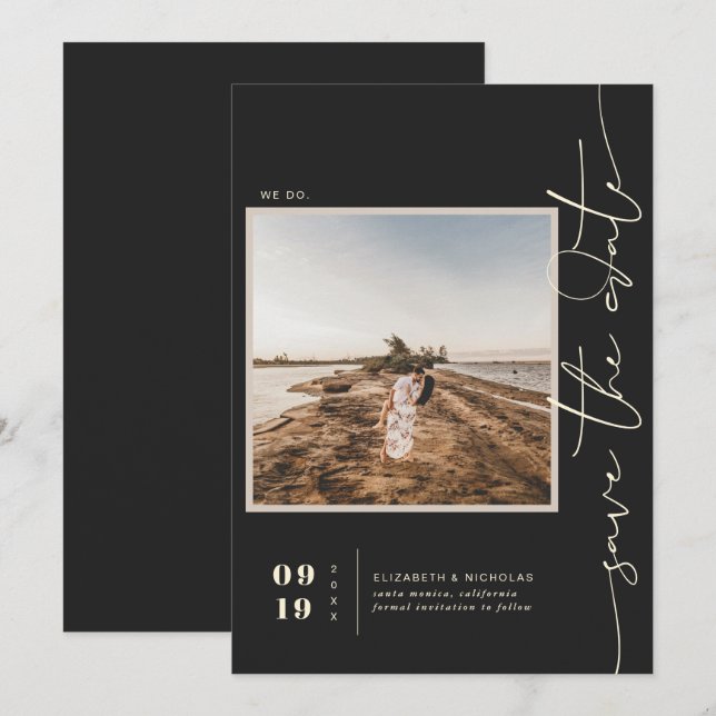 Modern Boho Desert | Square Photo Save the Date (Front/Back)