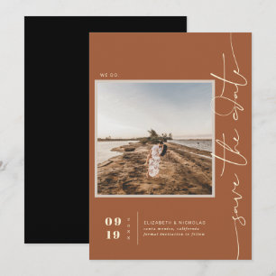 Modern Boho Desert Square Photo Save the Date