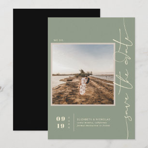 Modern Boho Desert Square Photo Save the Date