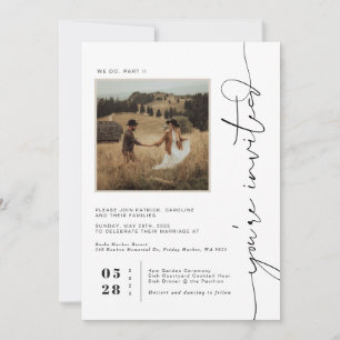 Modern Boho Desert Square Photo Wedding Invitation