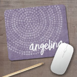 Modern Boho Dot Pattern with bounce script name Mouse Pad<br><div class="desc">Add your name to this bohemian design with a pink muddled background and dots pattern. The name is a bounce calligraphy script. The zen design is soft and feminine. A beautiful script and feminine design that is perfect for any girly girl or even a bride. If you need to move...</div>