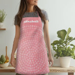 Modern Boho Dot Pattern with script name Apron<br><div class="desc">Add your name to this bohemian design with a pink muddled background and dots pattern. The zen design is soft and feminine. The name is a bounce calligraphy script. A beautiful script and feminine design that is perfect for any girly girl or even a bride. If you need to move...</div>