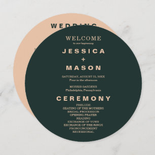 Modern Boho Earth Tone Circle Wedding Program Programme