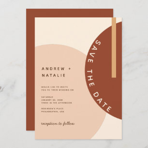 Modern Boho Earth-toned Abstract Circles Wedding S Save The Date