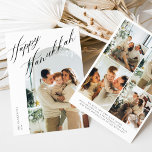 Modern Boho Elegant Script Hanukkah Card<br><div class="desc">Featuring elegant,  modern script text and a space for your cherished custom photo,  this card adds a touch of sophistication to your season's greetings. Send warm wishes in style and make this holiday season truly memorable.</div>