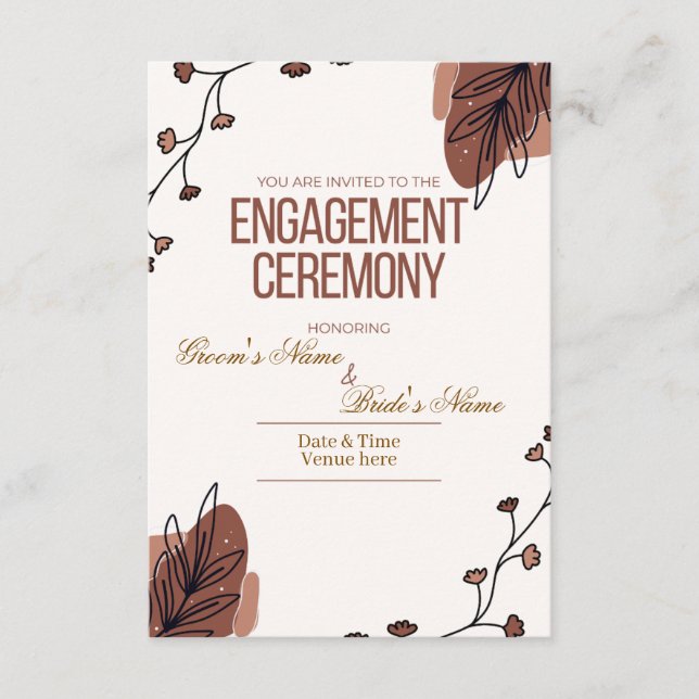 Modern Boho Engagement Invitation (Front)
