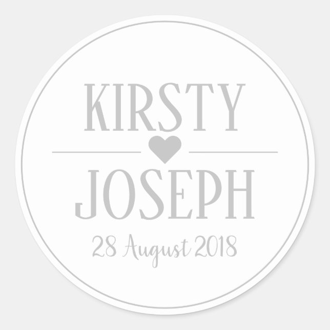 Modern Boho Feather Gray Spring Wedding Sticker (Front)