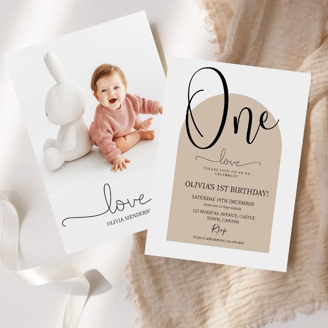 Modern Boho First Birthday Gender Neutral  Invitation (Creator Uploaded)