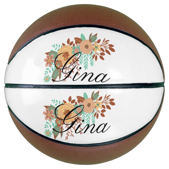  Modern Boho Floral  Basketball (Front)