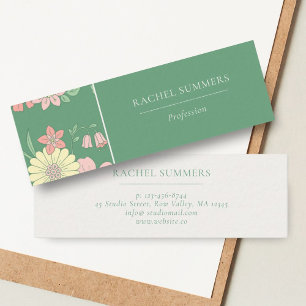 Modern Boho Floral Colorful  Mini Business Card