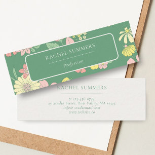 Modern Boho Floral Colourful  Mini Business Card